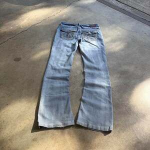 Y2K Wallflower Low Rise Bootcut Jeans Light Wash Flap Pocket